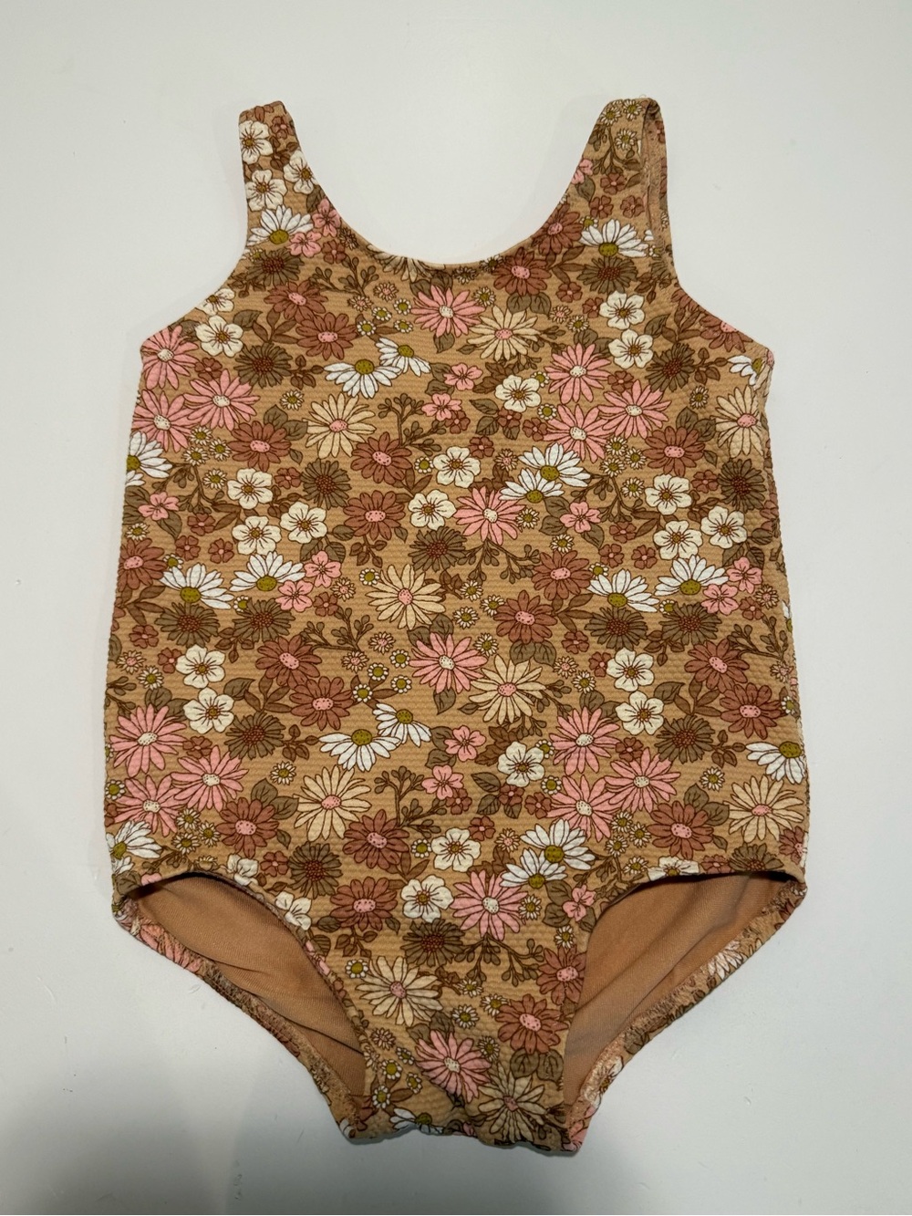 H&M Girls Floral One Piece Swimsuit 2T Neutral Floral